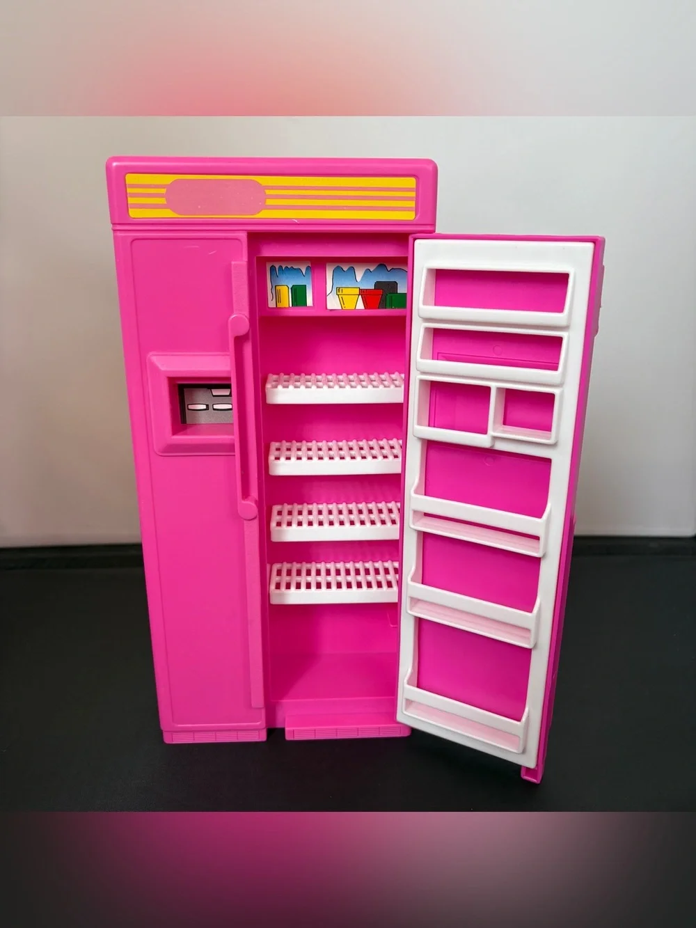 VTG Barbie Kitchen Playset 1990 Refrigerator Stove Sink Oven Chairs Accessories